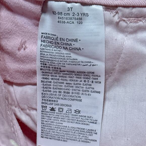 Levi’s Pink denim Shortalls Short Overalls 3T Girls - Picture 6 of 8